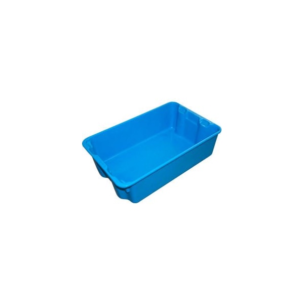 Mfg Tray Stack & Nest Storage Tote, 19-3/4 in L x 12-1/2 in W x 6 in H, Blue, Fiberglass, 10 PK 780308-5268 - main